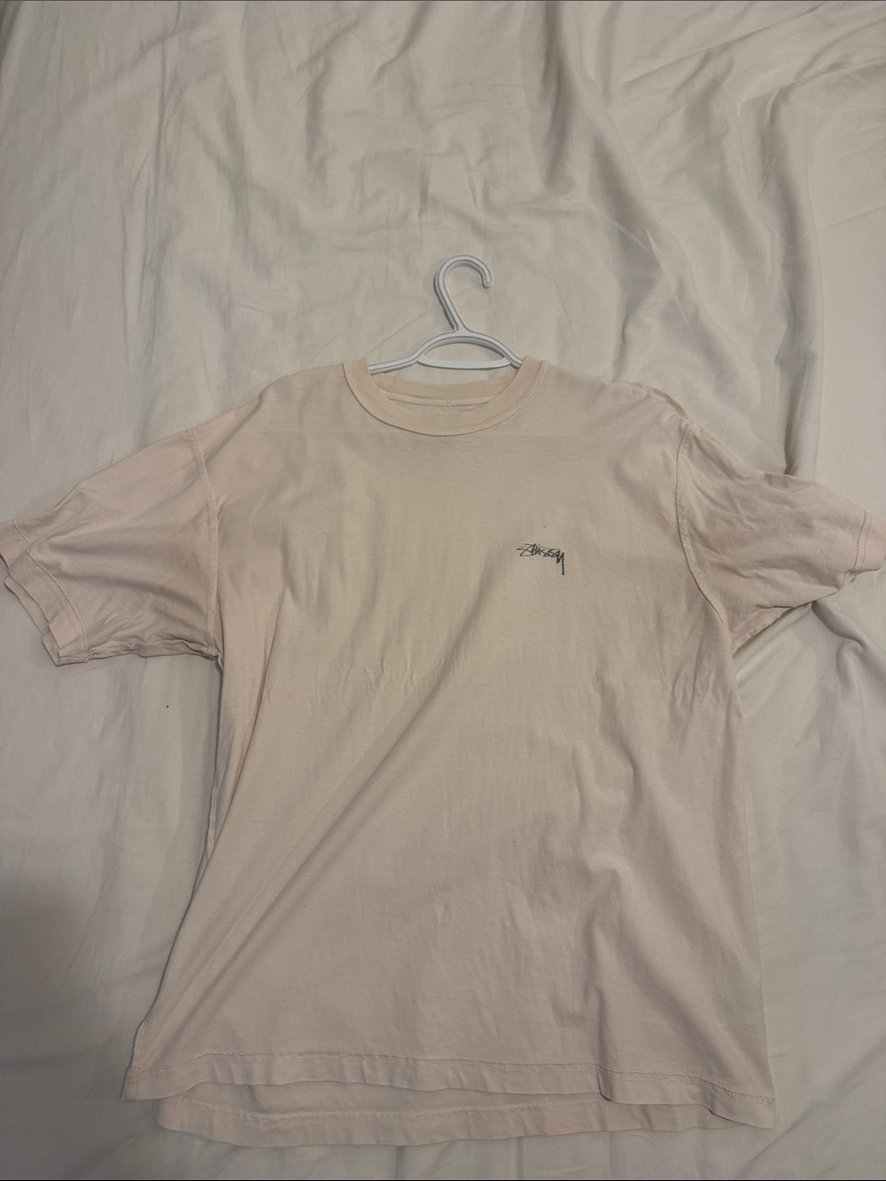 Stussy Light Pink Crewneck Logo Tee